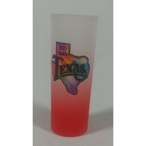 NEW Billy Bob's Texas Frosted Red Fade Shot Glass 4" Souvenir